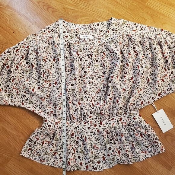 FRAME Silk Floral Kimono Top NEW - Picture 9 of 10